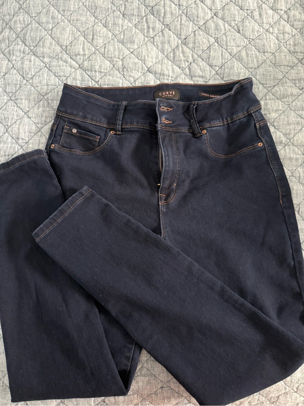 Curve appeal Women's Navy High-Rise Skinny Jeans
